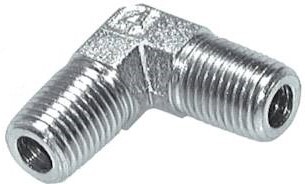 [FL2E-M-EZ-012N] 1/2'' NPT Male Zinc plated Steel 90 deg Elbow Fitting 225 Bar - Hydraulic