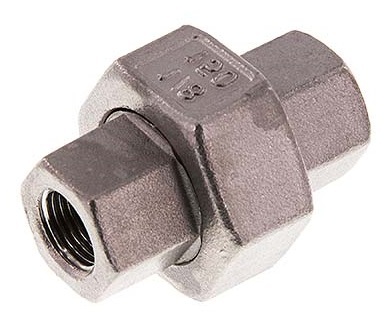 [FL2S-F-SH-012R-C] Rp 1/2'' acero inoxidable espiga doble 3 piezas con cierre cónico 16 Bar