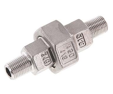 [FL2S-M-SH-012R-C] R 1/2'' RVS Borstnippel 3-delig met Conische afdichting 16 Bar