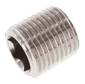 [FL1-M-S-M10-I-W-C] M10x1 Stainless steel Closing plug with Inner Hex without collar (conical) 40 Bar