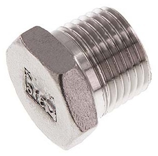 [FL1-M-SH-012N-E] 1/2'' NPT Male Stainless steel Closing plug with Outer Hex 16 Bar