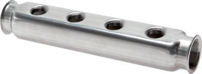 [FL2-F-S-100G-012G-2MS] 2xG 1'' x 2xG 1/2'' Edelstahl Verteilerblock einseitig 10 bar