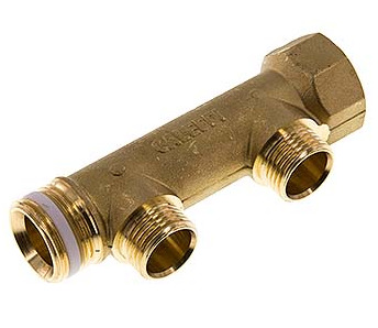 [FLM-FMM-B-034G-012G-2M] G 3/4'' x 2xG 1/2'' F/M/M Brass Distributor pipes 10 Bar