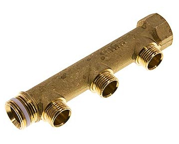 [FLM-FMM-B-034G-012G-3M] G 3/4'' x 3xG 1/2'' F/M/M Brass Distributor pipes 10 Bar