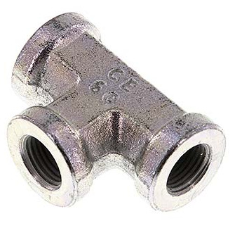 [FL3T-F-EZ-014G] G 1/4'' Zinc plated Steel Tee 350 Bar - Hydraulic