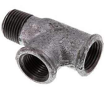 [FL3T-MF-IZ-200R] R 2'' x Rp 2'' M/F Zinc plated Cast iron Tee 25 Bar