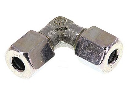 [FL2E-C-EZ-06-L] 6L Verzinkt Stalen Elbow 90deg Snijring 315 Bar DIN 2353