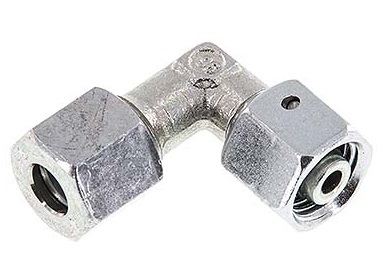 [FL2E-NC-EZN-30-22-LO] M30x2 x 22L Zinc plated Steel Adjustable 90 deg Elbow Fitting with Sealing cone and O-ring 160 Bar DIN 2353