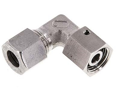 [FL2E-NC-STFP-12-06-LO] M12x1.5 x 6L Stainless steel Adjustable 90 deg Elbow Fitting with Sealing cone and O-ring 315 Bar DIN 2353