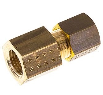[FL2S-FO-B-038G-15] G 3/8'' x 15mm Brass Straight Compression Fitting 82 Bar DIN EN 1254-2