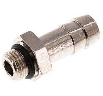 [FL2S-MH-BNN-038G-13-O] G 3/8'' Außengewinde x 13mm Vernickeltes Messing Schlauchanschlussstück mit NBR Dichtung 30 Bar
