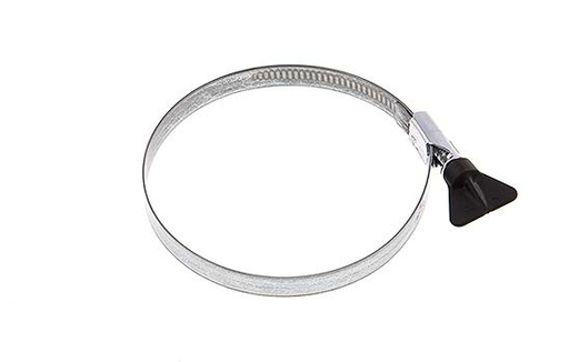 [SL-E-100-12-BH-N] 80 - 100 mm Hose Clamp with a Galvanised Steel 12 mm band With Butterfly Handle - Norma