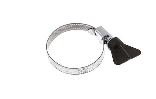 [SL-E-40-9-BH-N] 25 - 40 mm Hose Clamp with a Galvanised Steel 9 mm band With Butterfly Handle - Norma