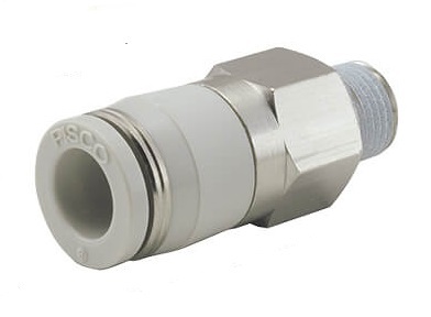 [CVPC4-M5B] 4mm - M5 Meter-Out Resin Type Straight Check Valve