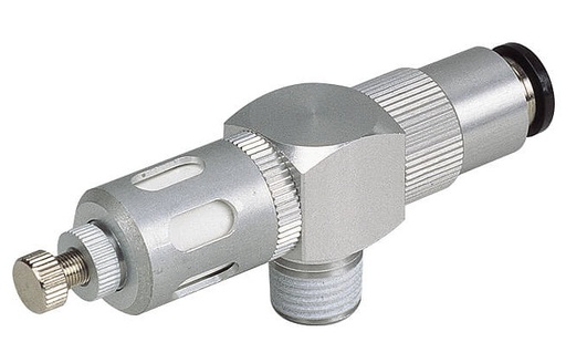 [EQ01-C06P01E] Valve d'échappement rapide pour silencieux IN-6mm OUT-R1/8" à aiguille