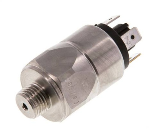 [0186-45703-3-003] 0.5 to 5bar SPDT Stainless Steel Pressure Switch G1/4'' 250VAC Flat Connector