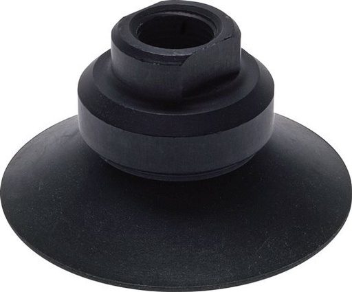 [SCL-F-32-2P5-SI-MF-M5-018-S] Ventosa Plana Silicona Transparente 32mm Puerto M5 G 1/8 pulgadas hembra/macho Recorrido 2.5mm y Nervaduras de Soporte