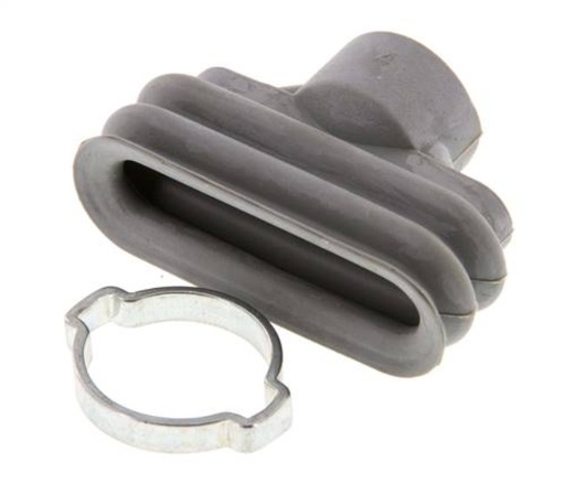 [SCL-OB-25-6-N] 25x8mm Soufflet ovale NBR Gris Ventouse Course 6mm Ear Clamp