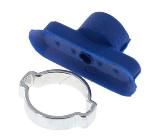 [SCL-OF-30-2-U] 30x10mm Oval flat PUR Blue Vacuum Suction Cup Stroke 2mm Ear Clamp