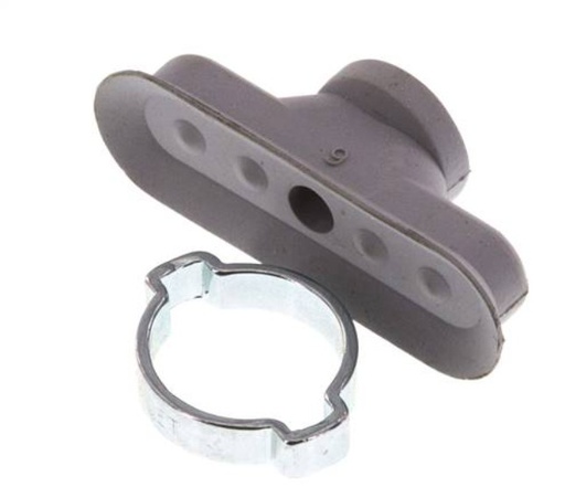 [SCL-OF-36-2-N] 36x12mm Oval flat NBR Grey Vacuum Suction Cup Stroke 2mm Ear Clamp