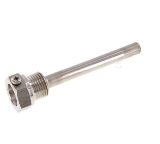 [TWALSH-G-012-100] Stainless Steel G 1/2 Inch Bolt Fix Thermowell for 100mm Stem Max 600°C and 25 Bars